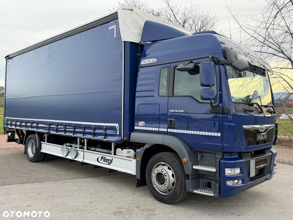 MAN TGM 18.340 / FIRANKA / LIFT / SPROWADZONY / KLIMA POSTOJOWA / 2017 /  9700 ŁADOWNOŚĆ / AUTOMAT / 18 PALET / E6 /  WINDA / - 7