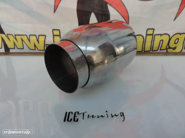 Ponteiras De Escape universal Redonda c/corte (obliqua) 110mm X 165MM 100% Inox - 10