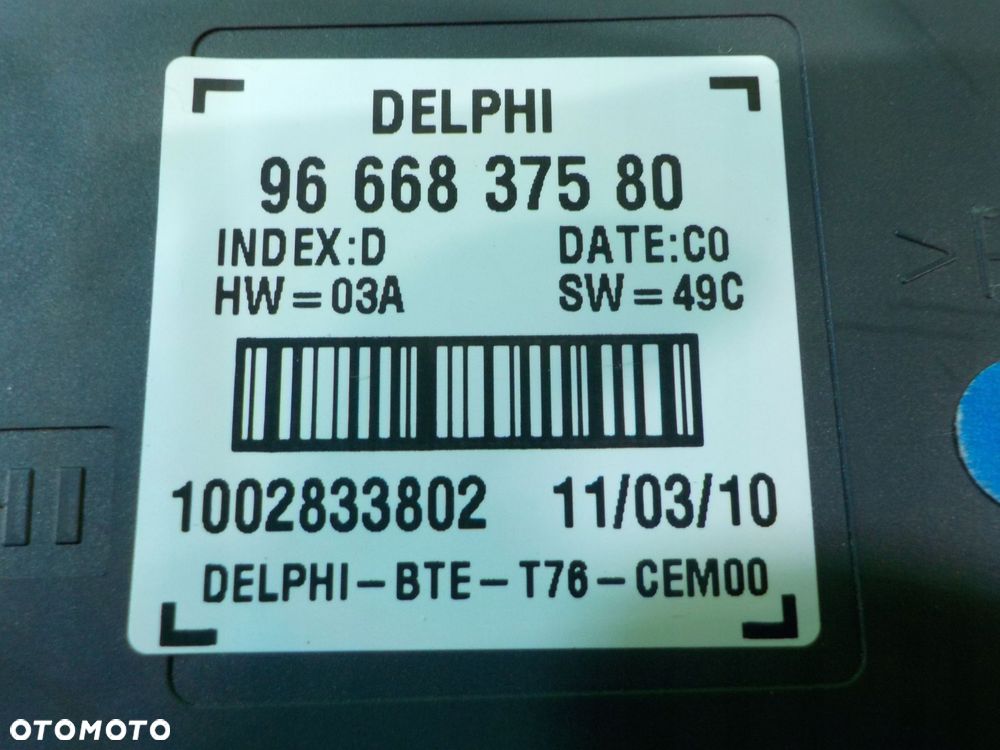 PEUGEOT 308 I CC GT 1.6 THP 09r CABRIO 2D modul sterownik dachu 9666837580 - 4