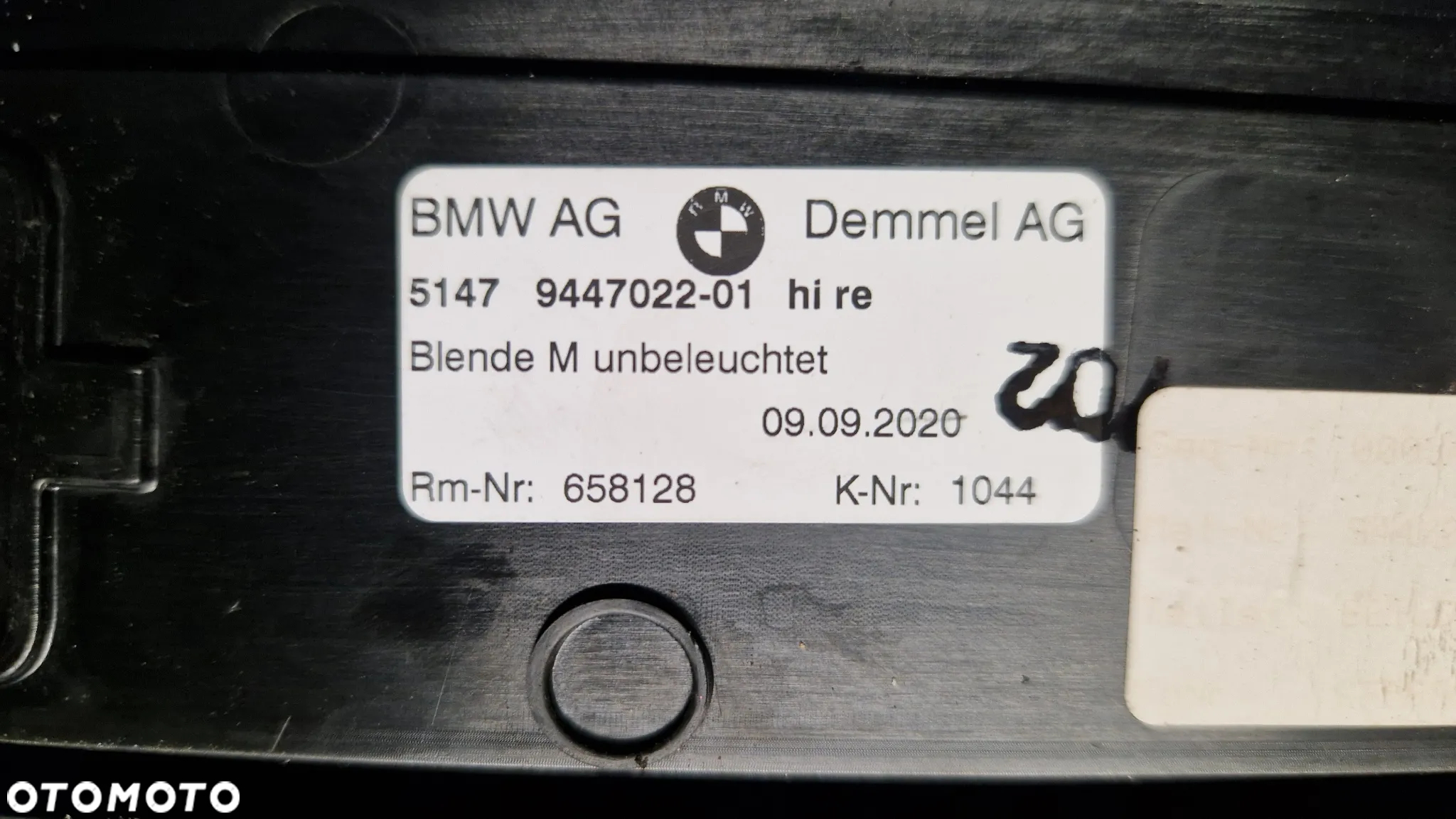 BMW G30 M PAKIET LISTWA NAKŁADKA PROGU PRAWY TYŁ 9447022 - 3