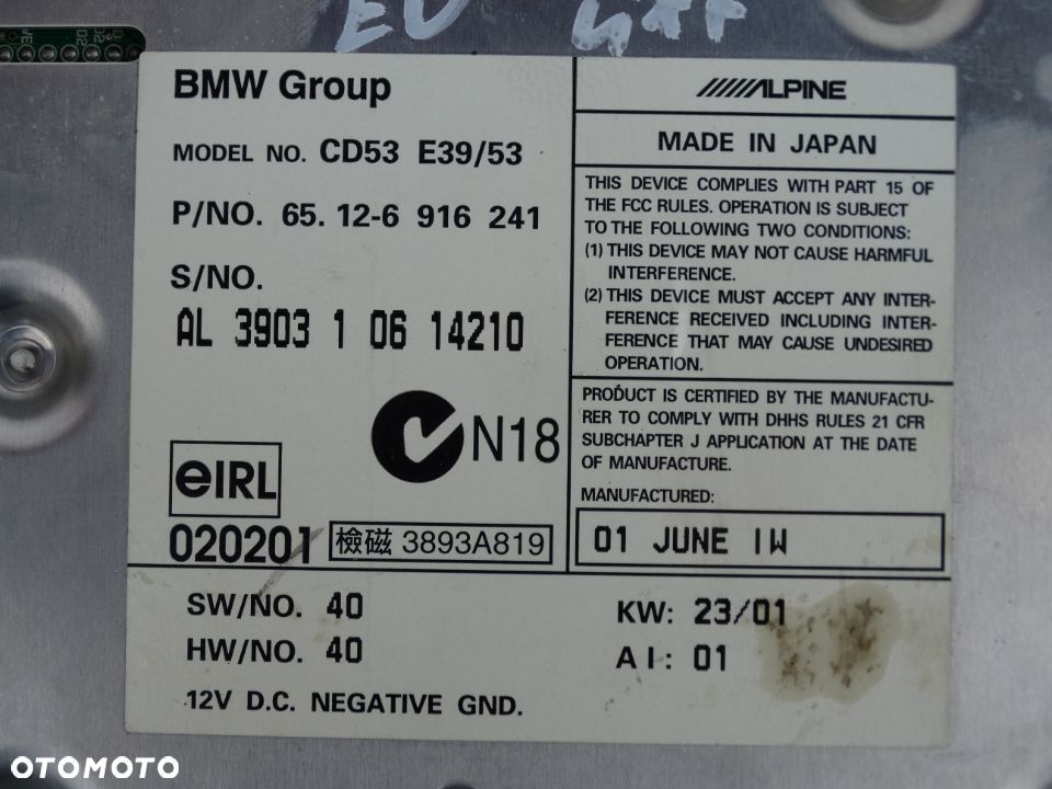 RADIO BUSINESS CD BMW E39 F-VAT - 3