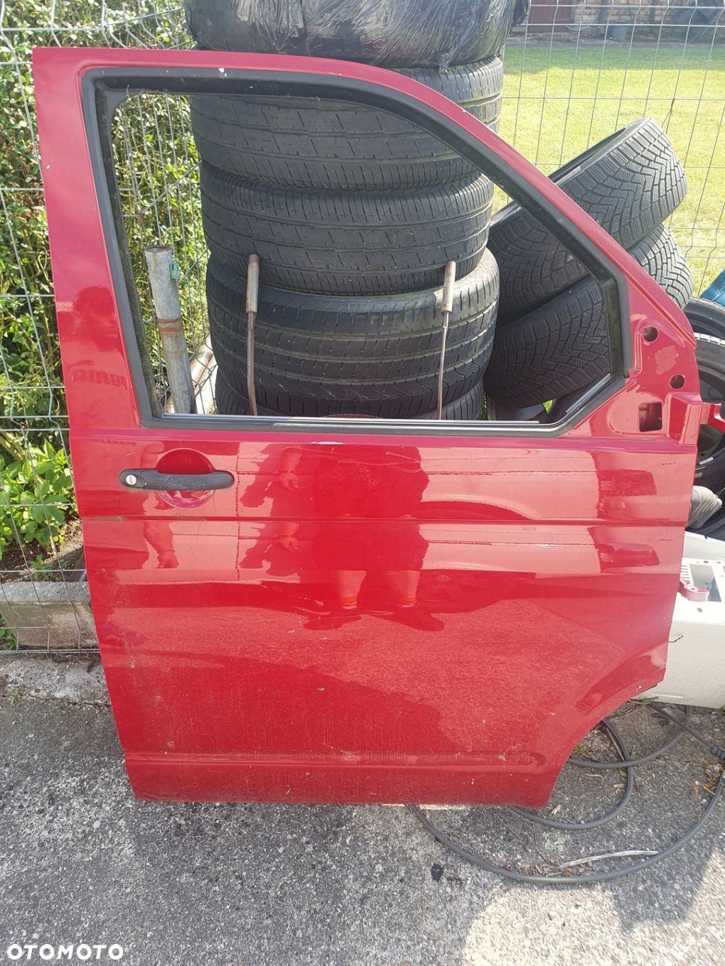 Drzwi prawe przód Volkswagen Transporter T5 CZERWONY igła BEZ KOROZJI 05r. - 2