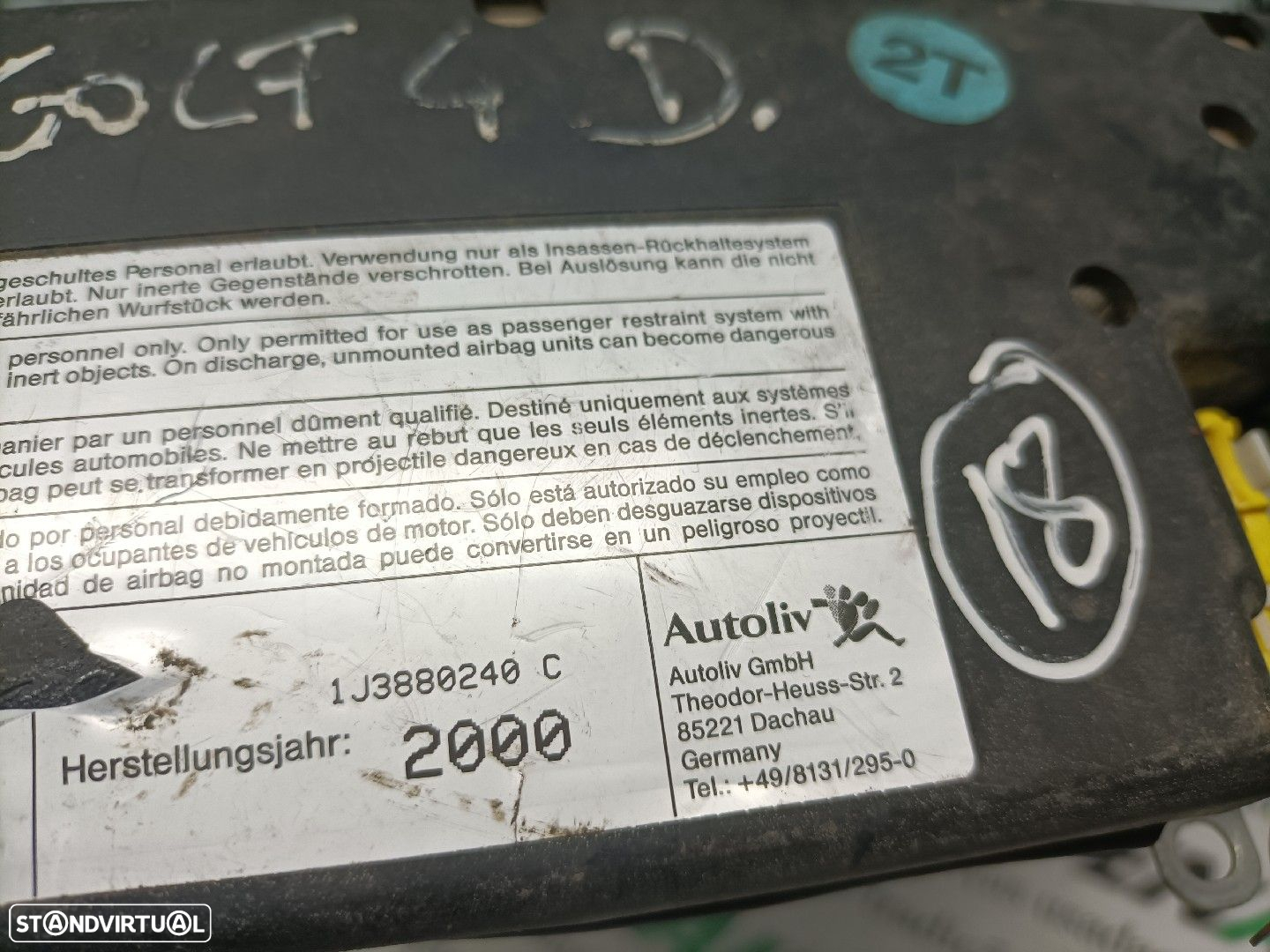 Airbag Banco  Volkswagen Golf Iv (1J1) - 4