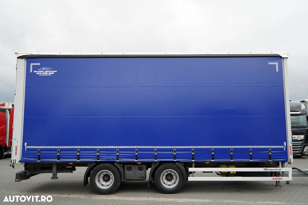 Wecon REMORCA - 7,7 M / AXĂ CULISANTĂ / ACOPERIȘ CULISANT / ȘINGURI CĂRUCIOR / SAF - 15