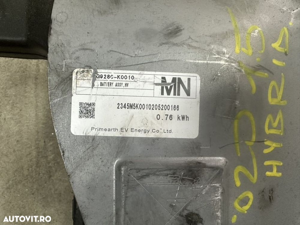 Baterie hybrid TOYOTA YARIS 1,5 benzina an 2020 cu 40.000 km cod Q9280-K0010 - 2