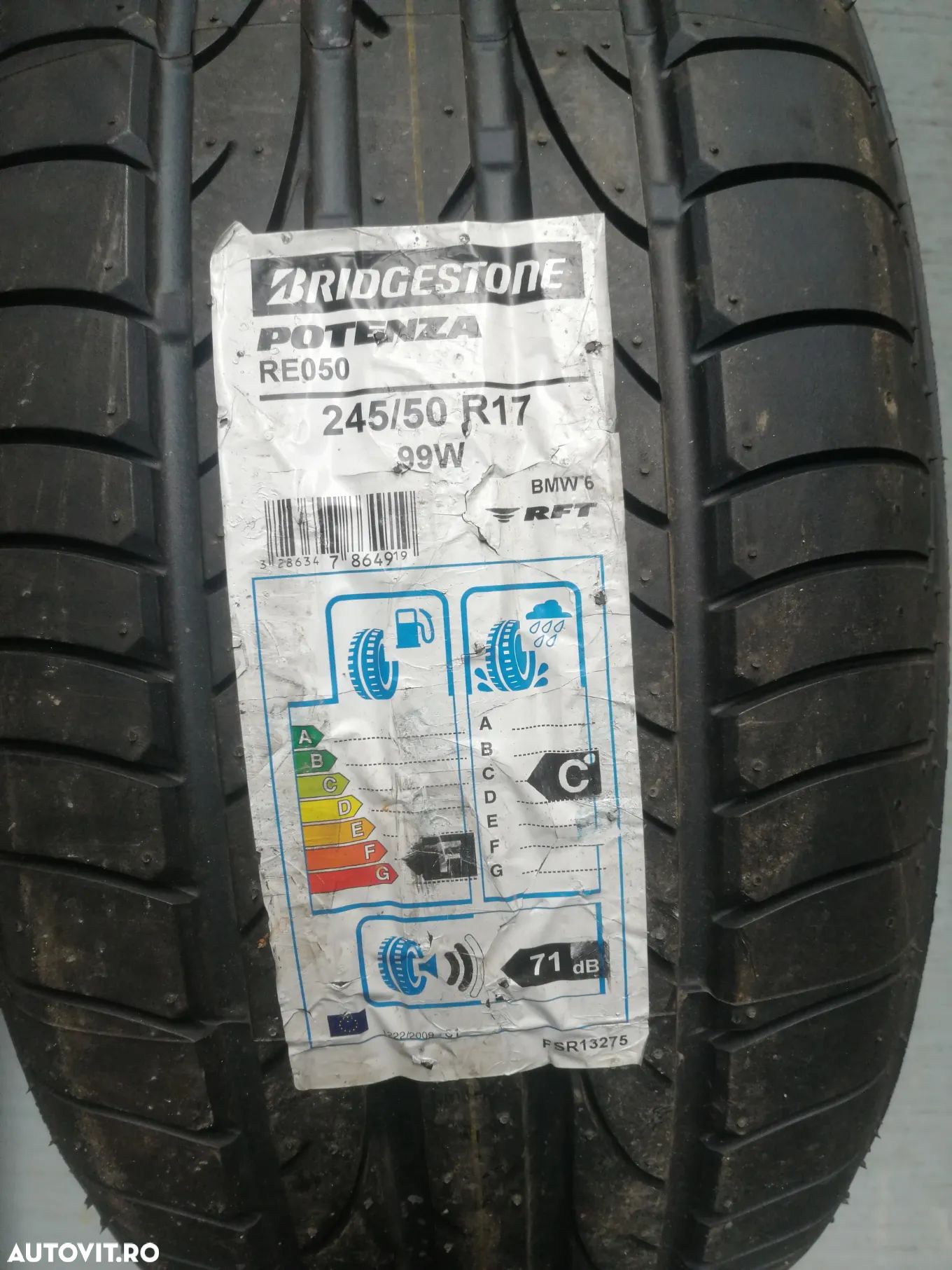 Anvelope noi vara 245/50 R17 BRIDGESTONE Potenza RE050 99W - 1