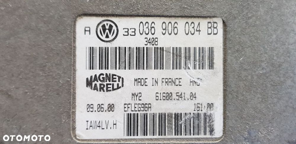 VOLKSWAGEN GOLF IV 1.6 16V STEROWNIK SILNIKA 036906034BB - 2