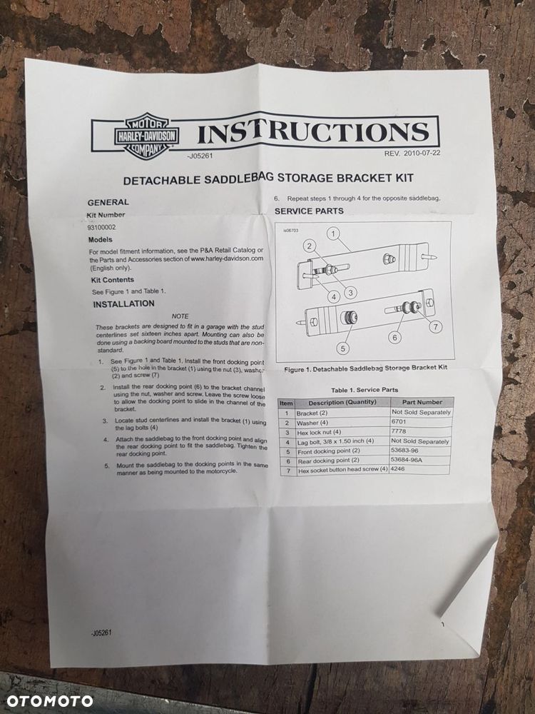 Stelaż sakw wspornik pod kufry Harley Davidson Sportster / Dyna / Softail 93100002 - 7