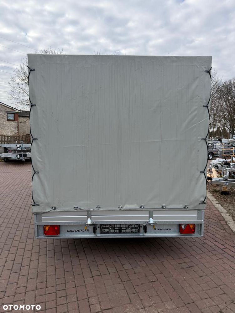 TEMARED Przyczepa Temared Carplatform 4021 406x216x30 cm DMC 2700kg + stelaż i plandeka firanka H170 - 10