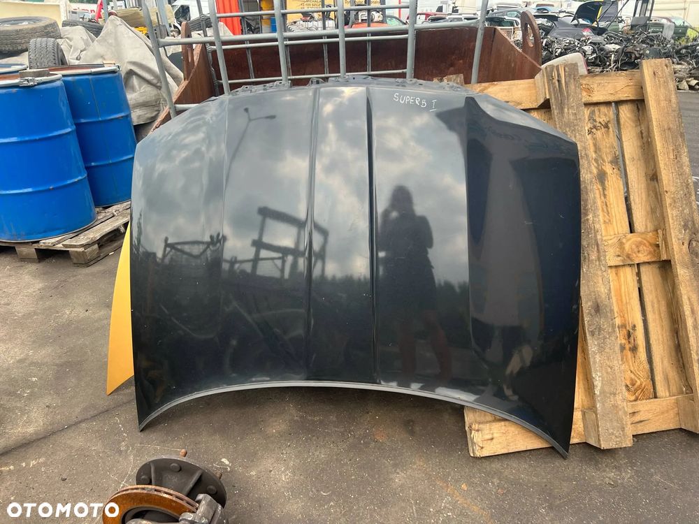 Maska, pokrywa Skoda Superb I 1 Sedan !! CZARNA, Do malowania !! 01-08r. + Z GRILLEM/ATRAPĄ !!GRILL !! - 1