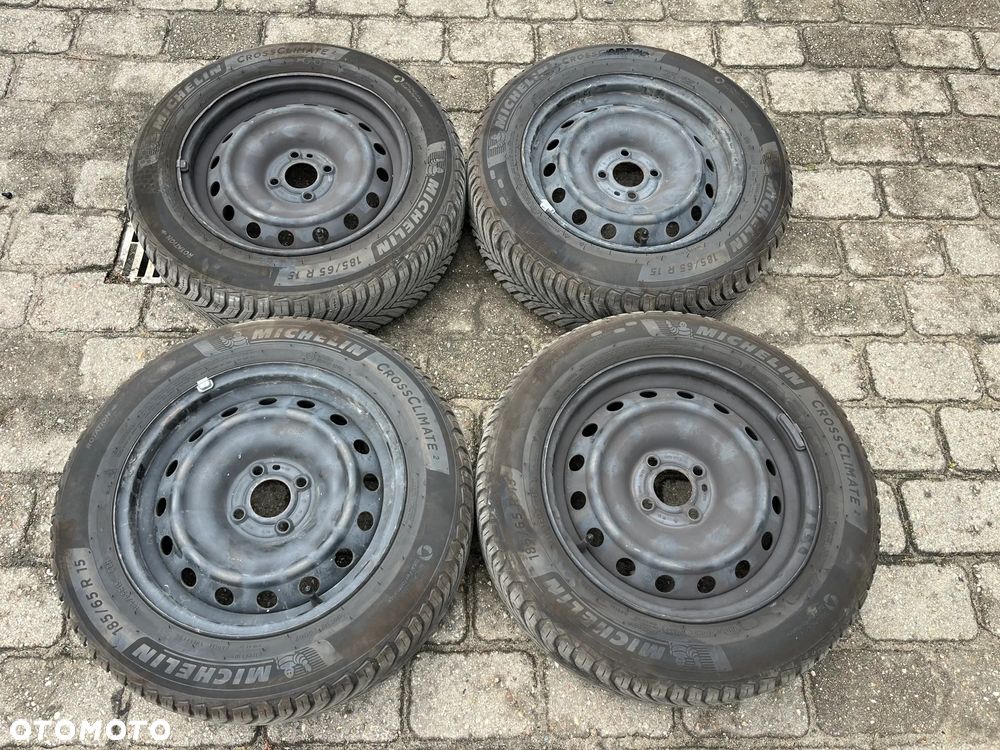 RENAULT CLIO V 5 FELGI STALOWE 15 6Jx15H2 ET31 + OPONY WIELOSEZON 185/65 R15 - 1
