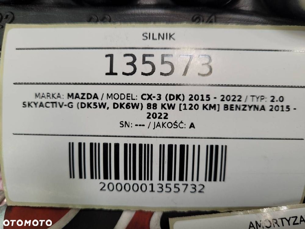 SILNIK KOMPLETNY MAZDA CX-3 2.0 SKYACTIV-G 120KM PE02 PE21 144 TYŚ - 9
