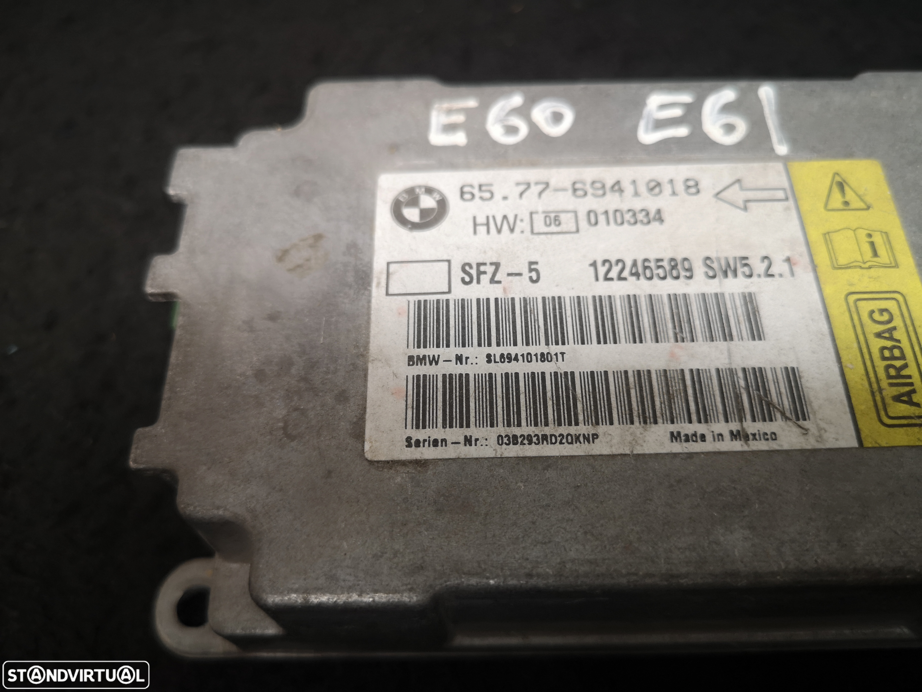 Centralina de airbag bmw5 e60 e61 2003+ - 3