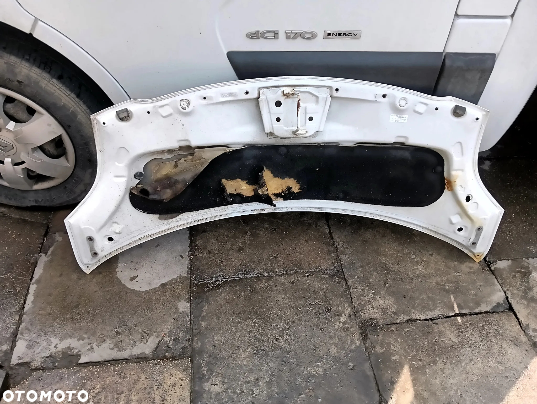toyota yaris ii maska pokrywa silnika biala - 5