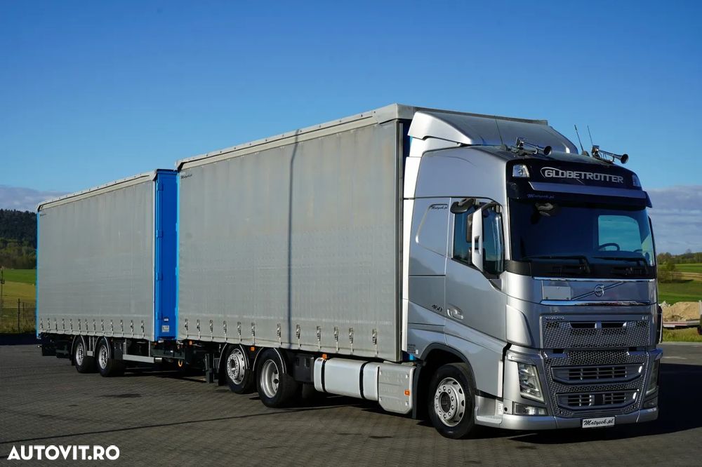 Volvo FH 460 / TANDEM / 120 M3 / MEGA / I-PARK COOL / PUNTE RIDICABILĂ ȘI DIRECTOARE / PODEA REZISTENTĂ / + REMORCA FRUEHAUF 8,10 M / SAF / PRELATĂ ARMATĂ