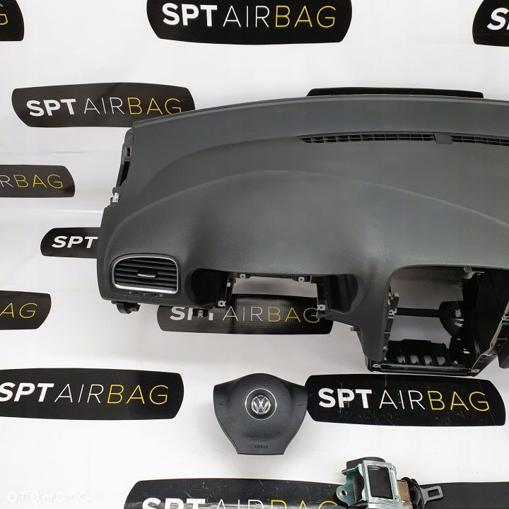VW GOLF VI 6 DESKA ROZDZIELCZA KONSOLA KOKPIT PULPIT PODUSZKI AIRBAG AIR BAG PASY KIT SET - 2