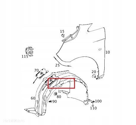 Nadkole lewy przód, lewe przednie Mercedes Vito W447 A4476840177