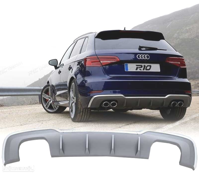 DIFUSOR TRASEIRO AUDI A3 S3 8V 16-20 LOOK S3 - 1