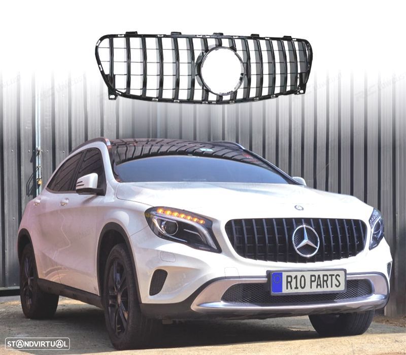 GRELHA FRONTAL MERCEDES GLA X156 17-20 LOOK AMG PRETO BRILHANTE - 1