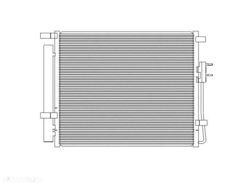 Condensator climatizare Hyundai Santa Fe (DM), 09.2012-2018, motor 2.0 CRDI, 110 kw/2.2 CRDI, 145 kw diesel, cutie manuala/automata, full aluminiu brazat, 535(495)x428x16 mm, cu uscator si filtru integrat - 1