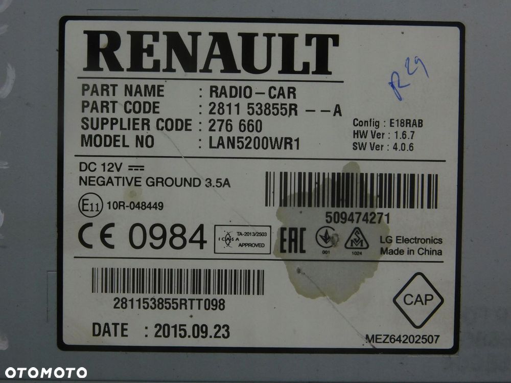 281153855R Radio Navi Aux Usb Dacia Dokker 1.5 Dci 2012-2021 - 6