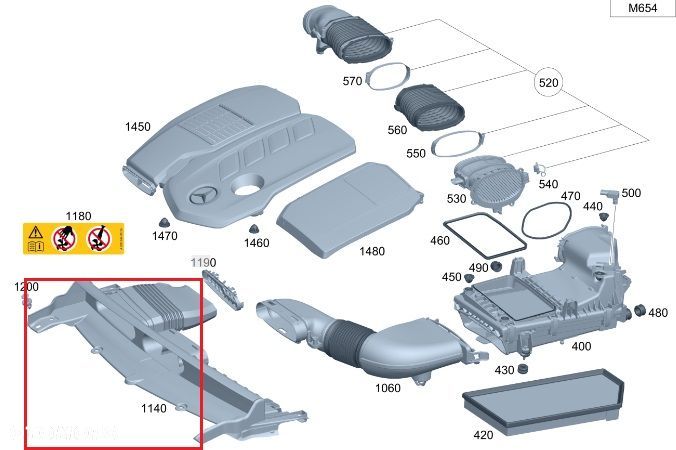 MERCEDES GLC X253 Wlot powietrza pasa przedniego OE - 2