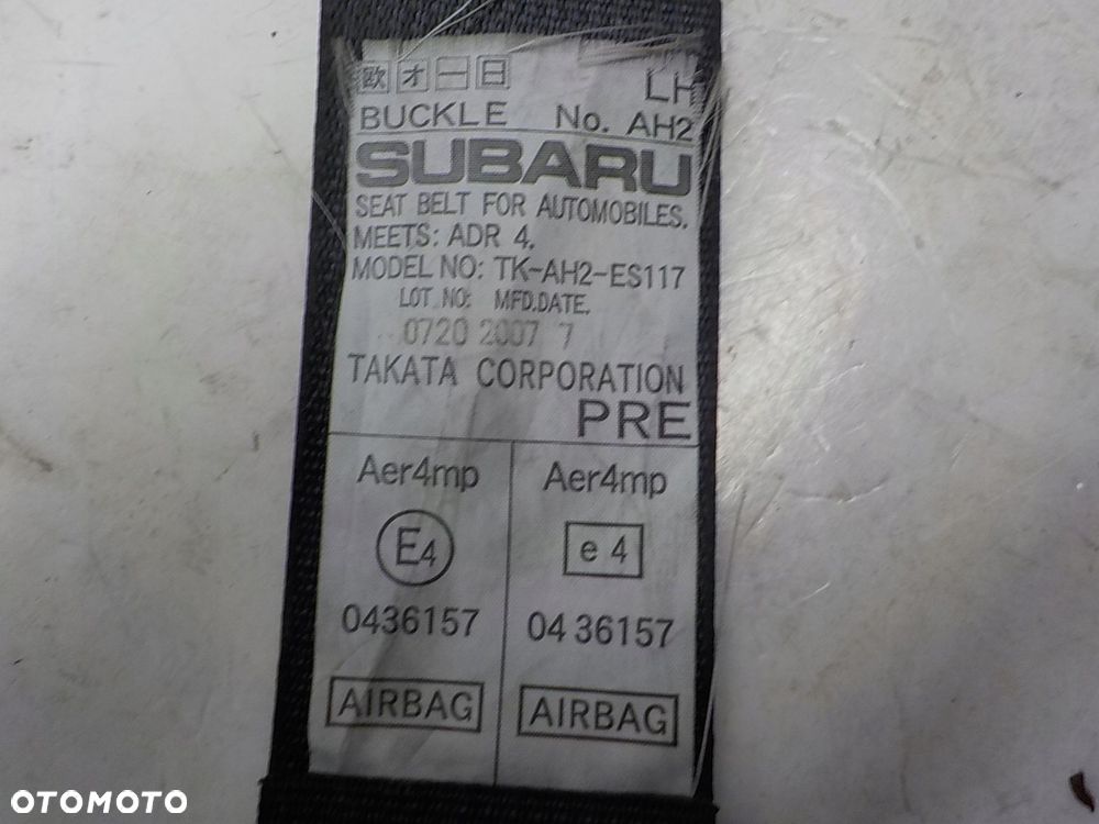 SUBARU IMPREZA III GH PAS BEZPIECZEŃSTWA NAPINACZ LEWY PRZÓD KIEROWCY - 5