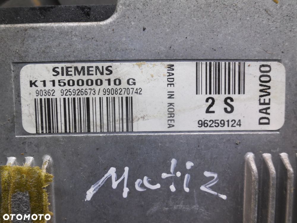 DAEWOO MATIZ STEROWNIK SILNIKA 96259124 0,8 800 K115000010G - 4