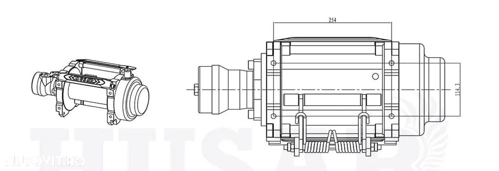 Troliu hidraulic profesional HUSAR WINCH BST H 18000 lbs( trage 8165 kg) - 6