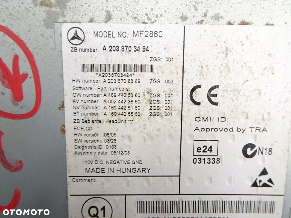 radio cd mercedes clc w203 a2038703494 - 11