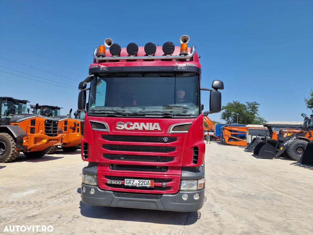 Scania V8 cu 500CP, 2011, 599.690km, 6x2 cu axa liftabila si viratoare, Cutie viteze automata, Anvelope 315/80R22,5 90% bune, Kit basculare, rezervor 600l, goarne, proiectoare, Carte identitate, rulat in Germania, PROMOTIE 28.900 EUR+Tva - 1