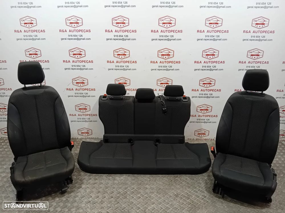 Conjunto Bancos Frente Frontais Trás Traseiros BMW Série 1 F20 Tecido Original - 1