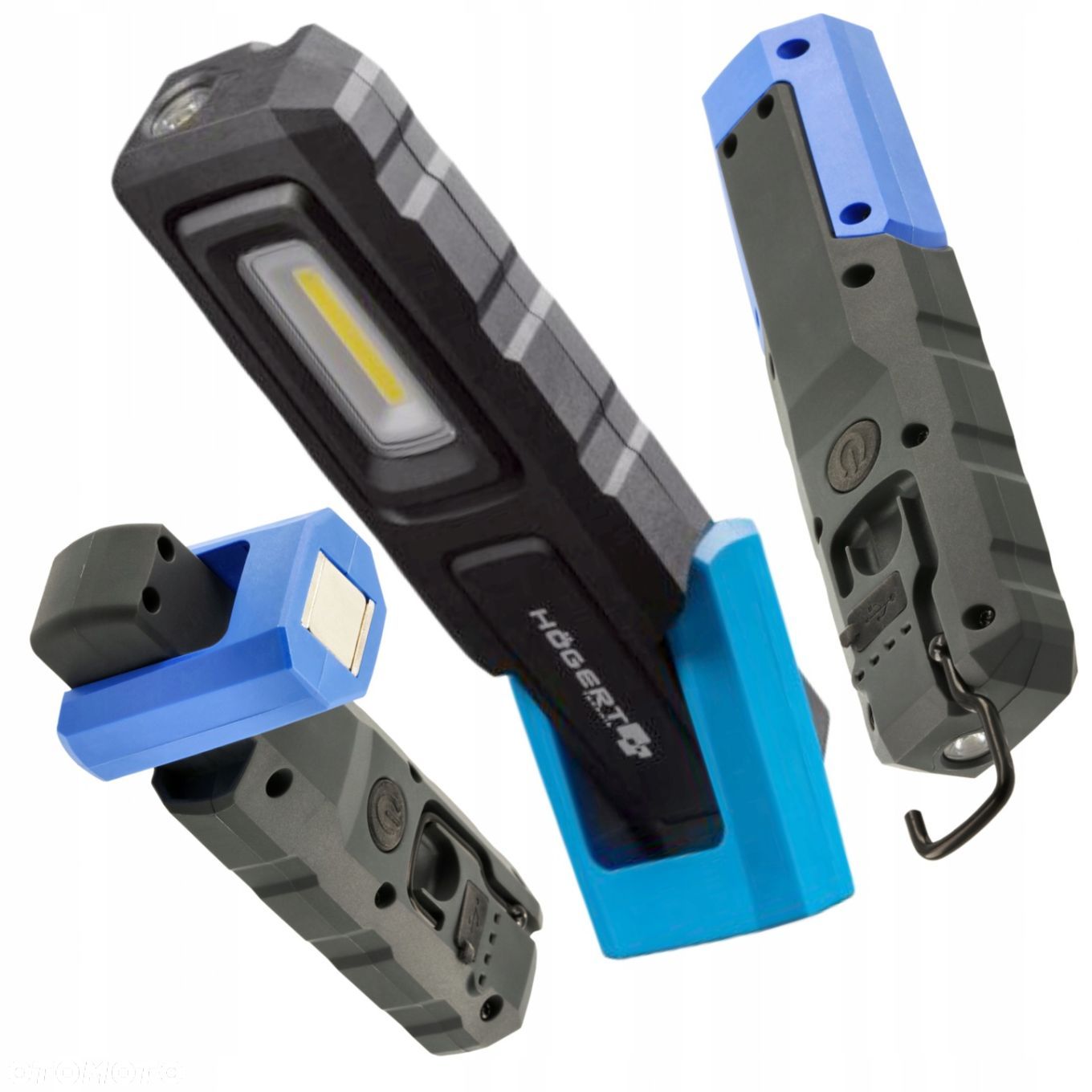 HOGERT LAMPA WARSZTATOWA 400LM MAGNES AKUMULATOROWA 3,7V USB-C HT1E483 - 1
