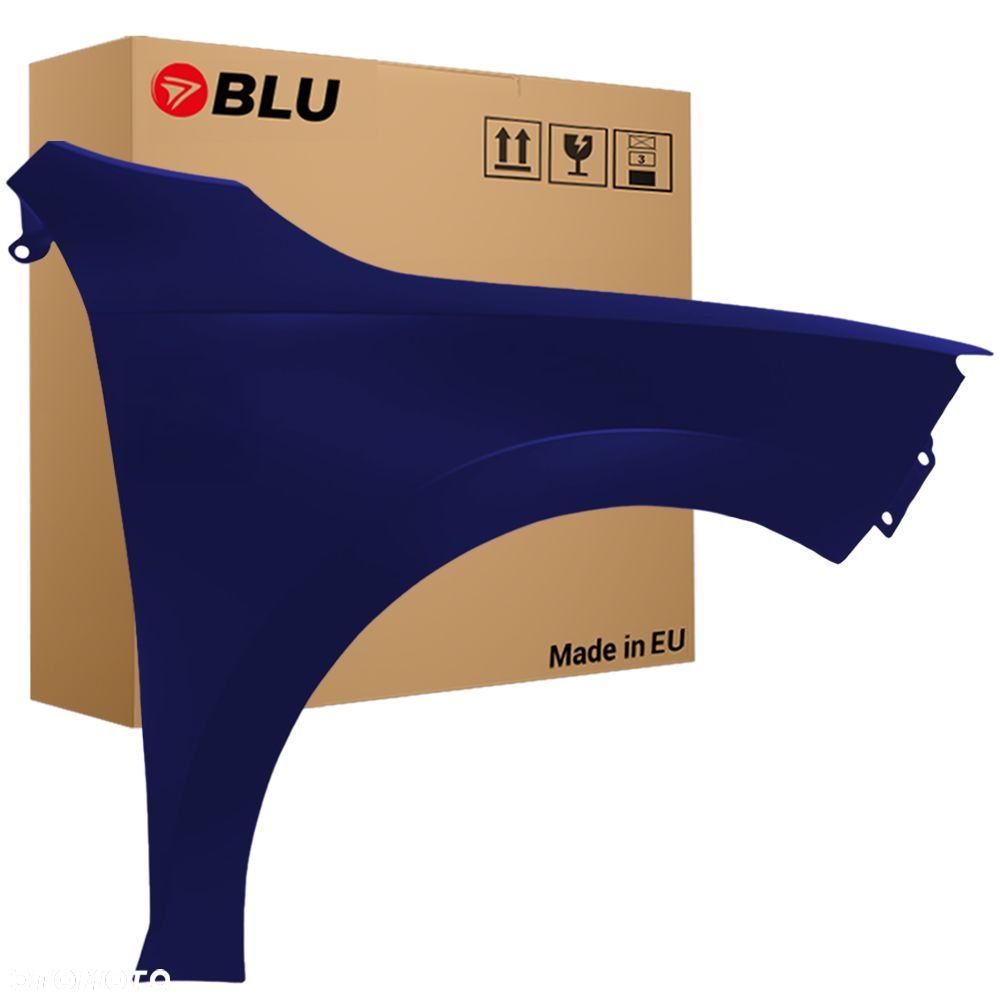 BLU Błotnik SEAT TOLEDO IV 4 LA5E Prawy Niebieski 2012-2019 przód MaritimBlau bez otworu na migacz - 1