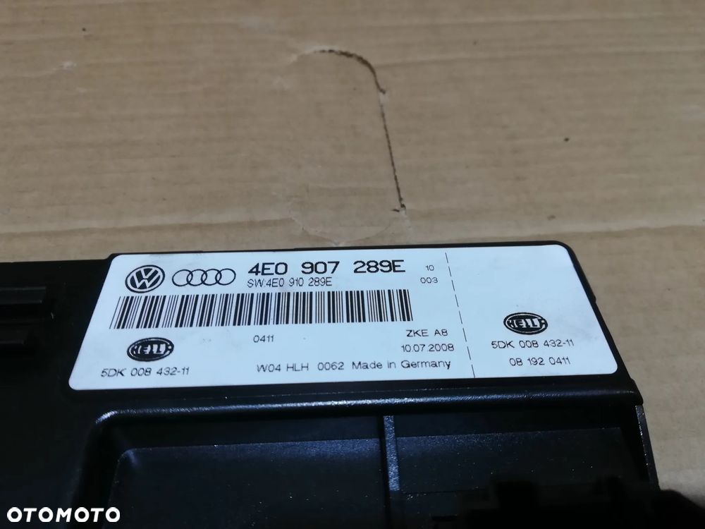 AUDI A8 D3 MODUŁ KOMFORTU 4E0907289E 4E0910289E - 2