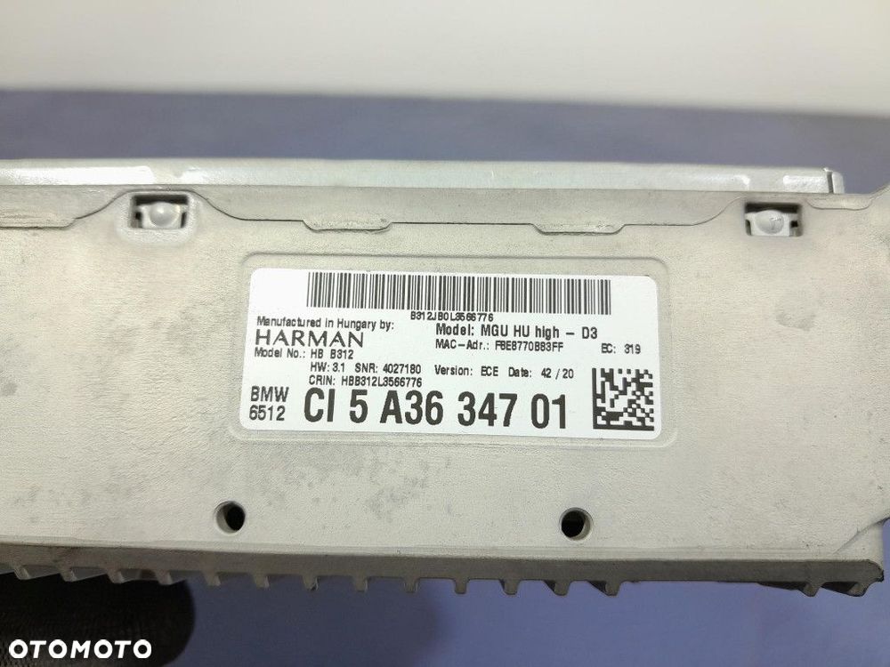BMW X3 G01 RADIO CZYTNIK NAWIGACJI 5A36347 - 8