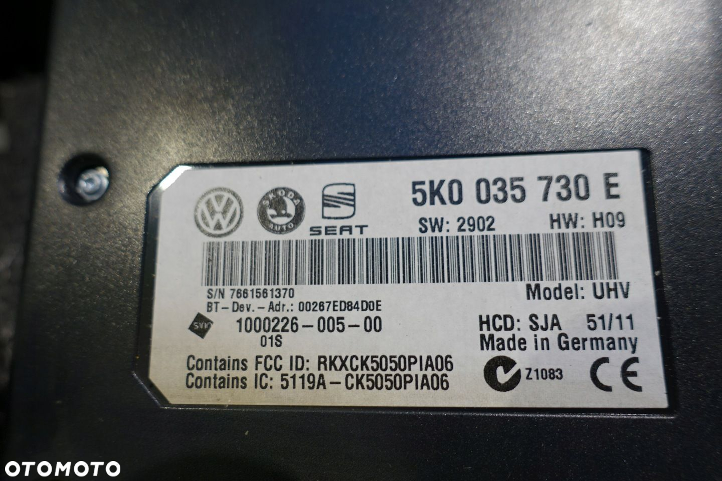 VW BEETLE 5C SKODA MODUŁ BLUETOOTH OBUDOWA - 3