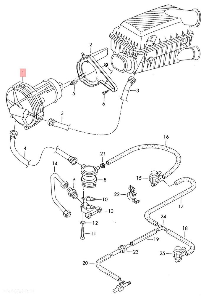 POMPA POWIETRZA WTÓRNEGO VW NEW BEETLE 2.0 06A959253 72185119 - 2