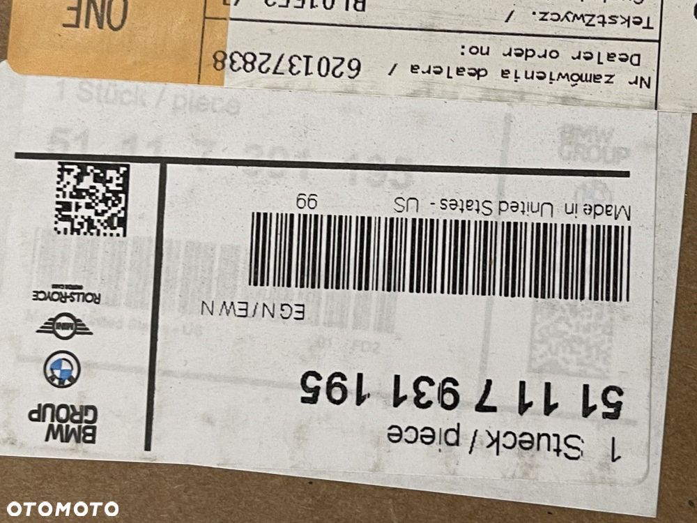 NOWA ORYGINALNA BELKA ZDERZAKA PRZEDNIA PRZÓD  BMW X3 G01 X4 G02 LCI 21-25 7931195 16808314 - 7