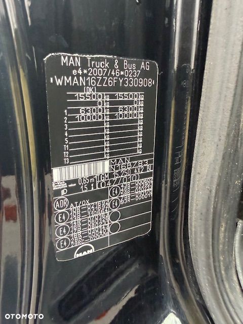 MAN Tgm 15.250 Burto-Firanka 18palet/Ładowność 8200Kg/ Euro6 - 16