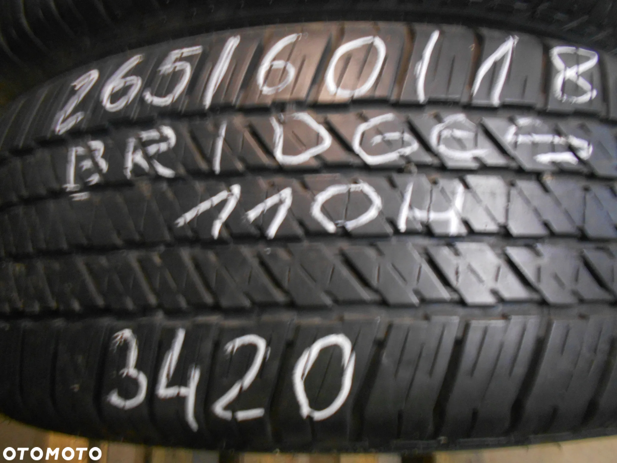 OPONY 265/60R18 BRIDGESTONE DUELER H/T 684 II DOT 3420 7.2MM - 3