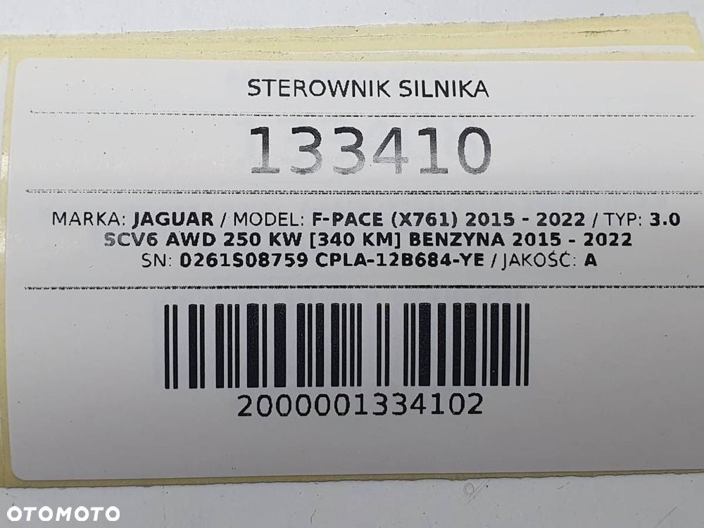 STEROWNIK SILNIKA KOMPUTER JAGUAR F-PACE X761 3.0 SCV6 340 KM 0261S08759 - 5
