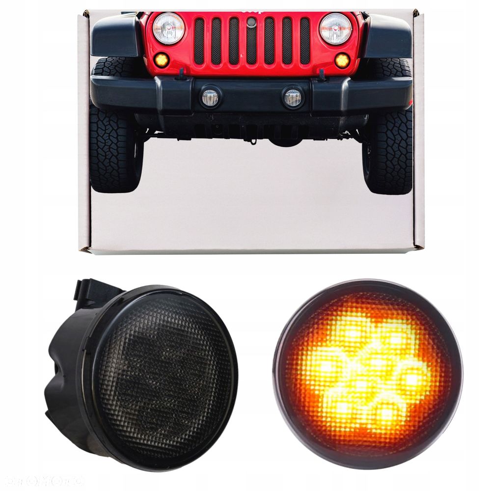 kierunkowskazy led w grill komplet 2 szt. jeep wrangler jk 2007-2018 - 1
