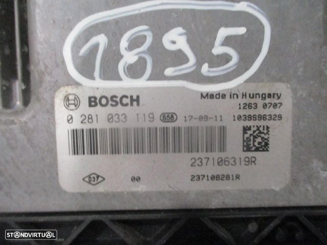 Centralina 237106319R 0281033119  23718281R   248109917R  487004399R   285901547R  A2C92561706  RENAULT CLIO 4 SW 2017 1.5DCI 90CV 5P CINZA BOSCH - 11