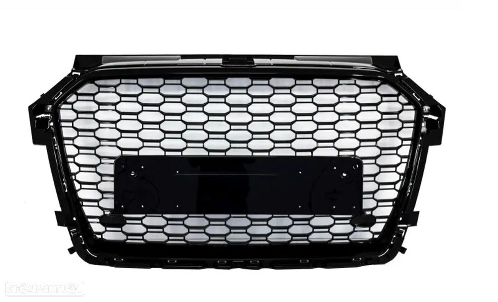 Grelha frontal AUDI A1 8x 2010-2015 RS1 look em preto piano brilhante em plástico ABS - 2