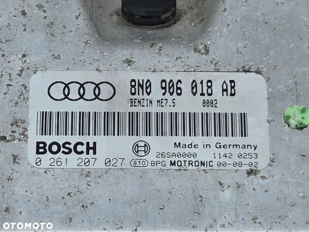 VW AUDI SEAT SKODA 1.8 TURBO KOMPUTER STEROWNIK SILNIKA 8N0906018AB 0261207027 - 2