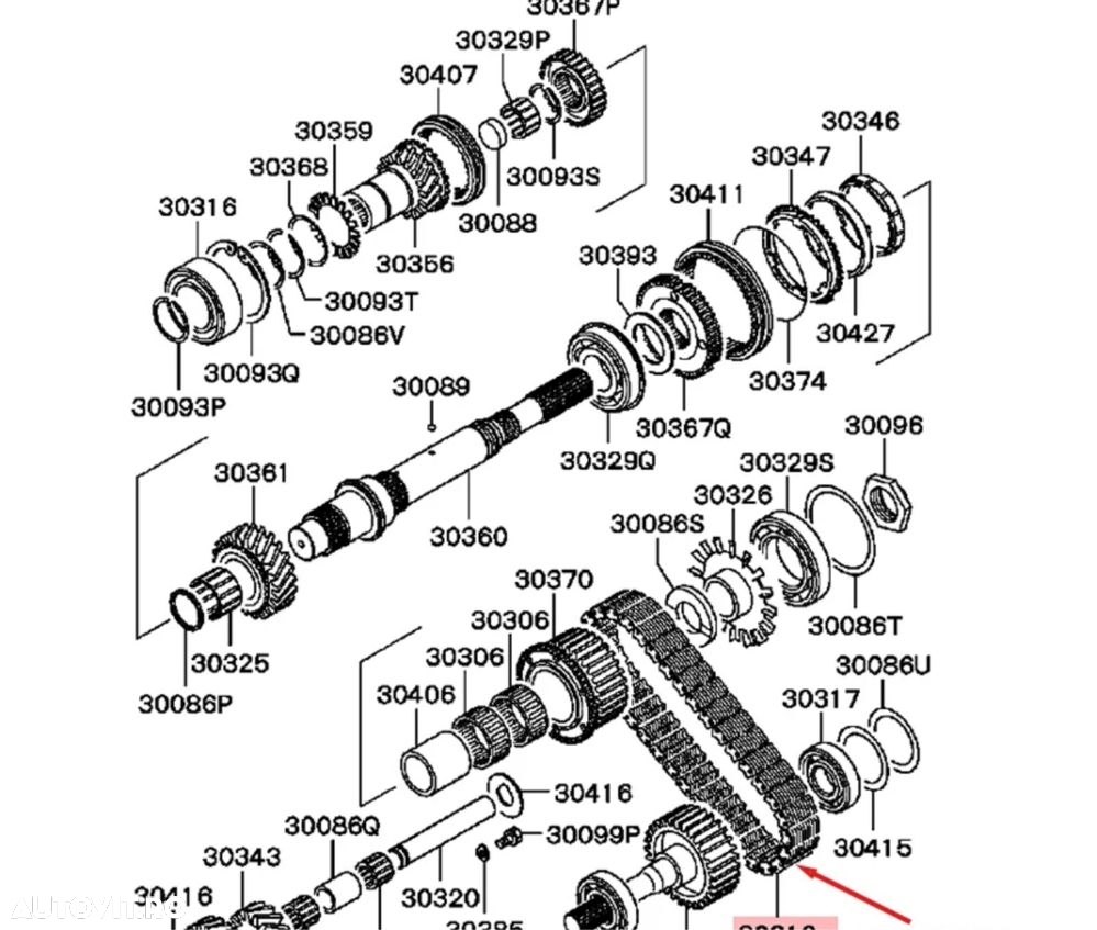 Lant Cutie Transfer Reductor Mitsubishi L200 Pajero Triton 1996-2005 - 3