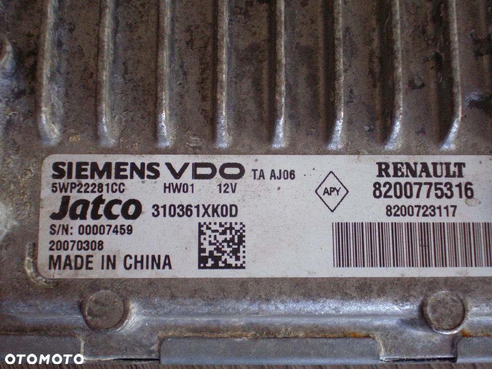 Sterownik skrzyni automatycznej Renault Laguna III 2.0 DCI 8200775316 - 2