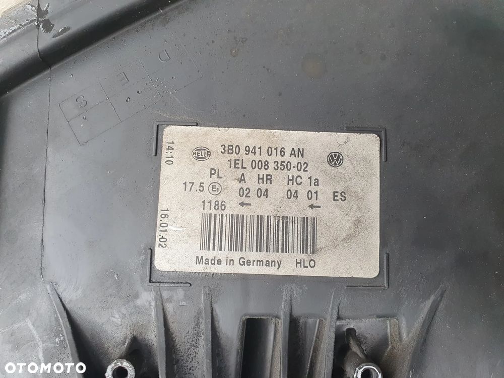 VW PASSAT B5 REFLEKTOR LAMPA PRAWA PRZEDNIA PRAWY PRZÓD 3B0941016AN HELLA ORYGINAŁ - 5