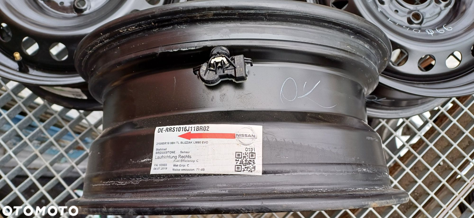 Felgi stalowe NISSAN 6,5x16 cali , rozstaw śrub 5x114,3 , ET40. - 6
